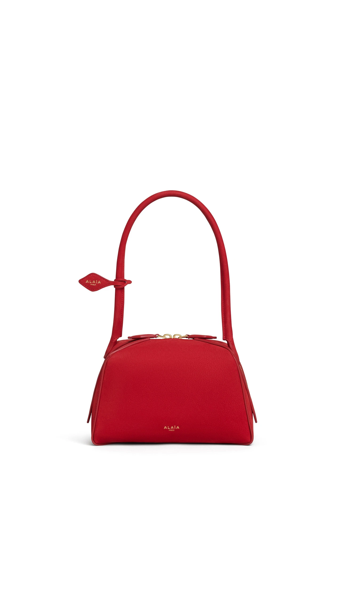Alaia Le Bouledogue Small Bag in Nubuck, Bright Red Alaia Le Bouledogue Small Bag in Nubuck, Bright Red | Totes & Top-Handle Bags | Luxury Shoes