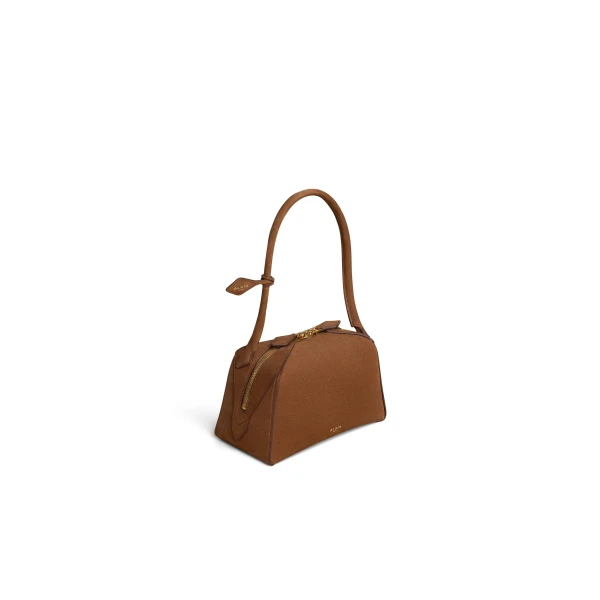 Alaia Le Bouledogue Small Bag in Nubuck, Brown | Totes & Top-Handle Bags | Luxury Shoes 