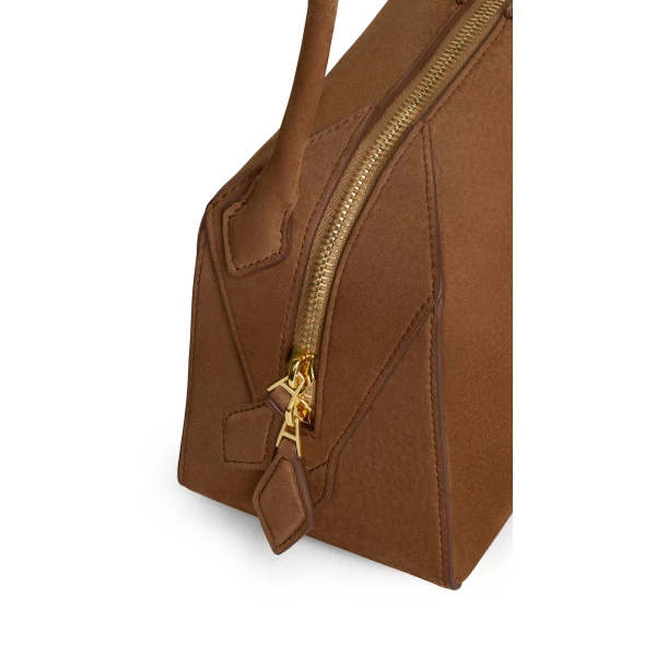 Alaia Le Bouledogue Small Bag in Nubuck, Brown | Totes & Top-Handle Bags | Luxury Shoes 