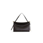 Alaia Le Click East West Large Bag in Calfskin, Dark Brown | Shoulder & Crossbody Bags | Luxury Shoes 