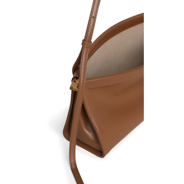 Alaia Le Click East West Medium Bag in Calfskin, Amber | Shoulder & Crossbody Bags | Luxury Shoes 