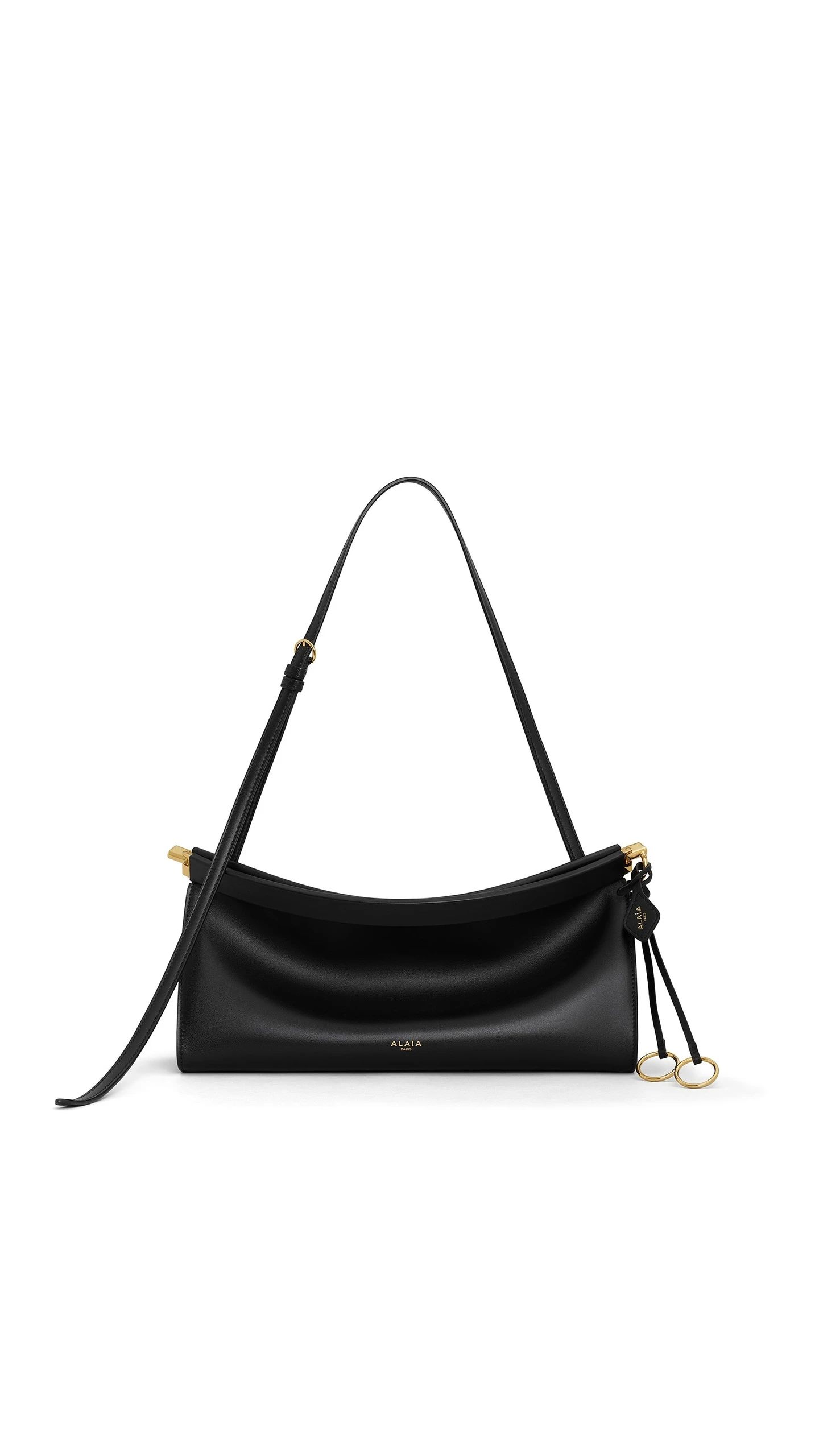 Alaia Le Click East West Medium Bag in Calfskin, Black Alaia Le Click East West Medium Bag in Calfskin, Black | Shoulder & Crossbody Bags | Luxury Shoes
