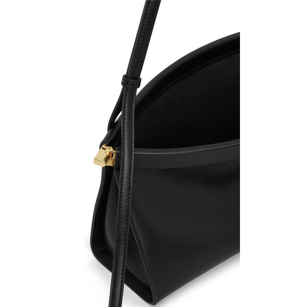 Alaia Le Click East West Medium Bag in Calfskin, Dark Brown | Shoulder & Crossbody Bags | Luxury Shoes 