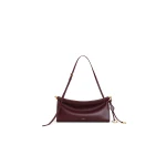 Alaia Le Click East West Medium Bag in Calfskin, Garnet Red | Shoulder & Crossbody Bags | Luxury Shoes 