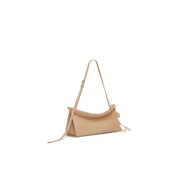 Alaia Le Click East West Medium Bag in Nubuck, Desert | Shoulder & Crossbody Bags | Luxury Shoes 