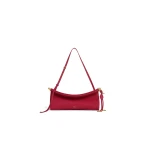 Alaia Le Click East West Medium Bag in Nubuck, Raspberry | Shoulder & Crossbody Bags | Luxury Shoes 