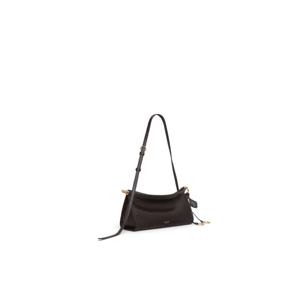 Alaia Le Click East West Small Bag in Calfskin, Dark Brown | Shoulder & Crossbody Bags | Luxury Shoes 
