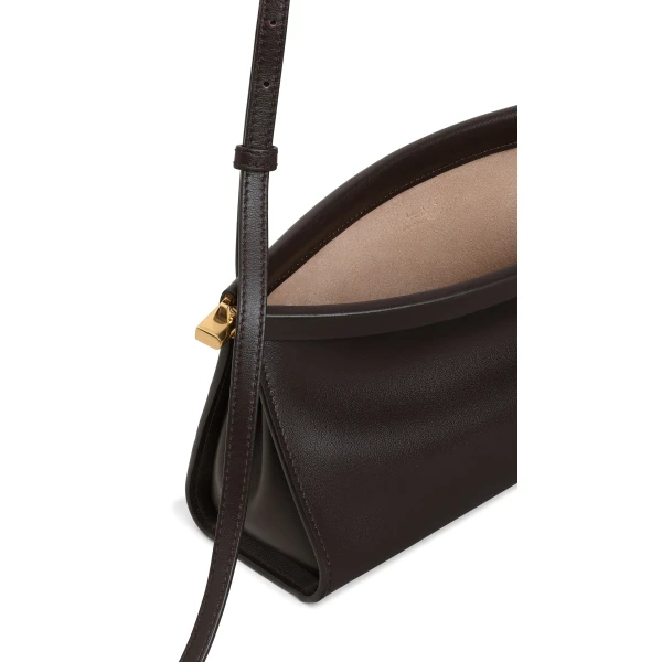 Alaia Le Click East West Small Bag in Calfskin, Dark Brown | Shoulder & Crossbody Bags | Luxury Shoes 