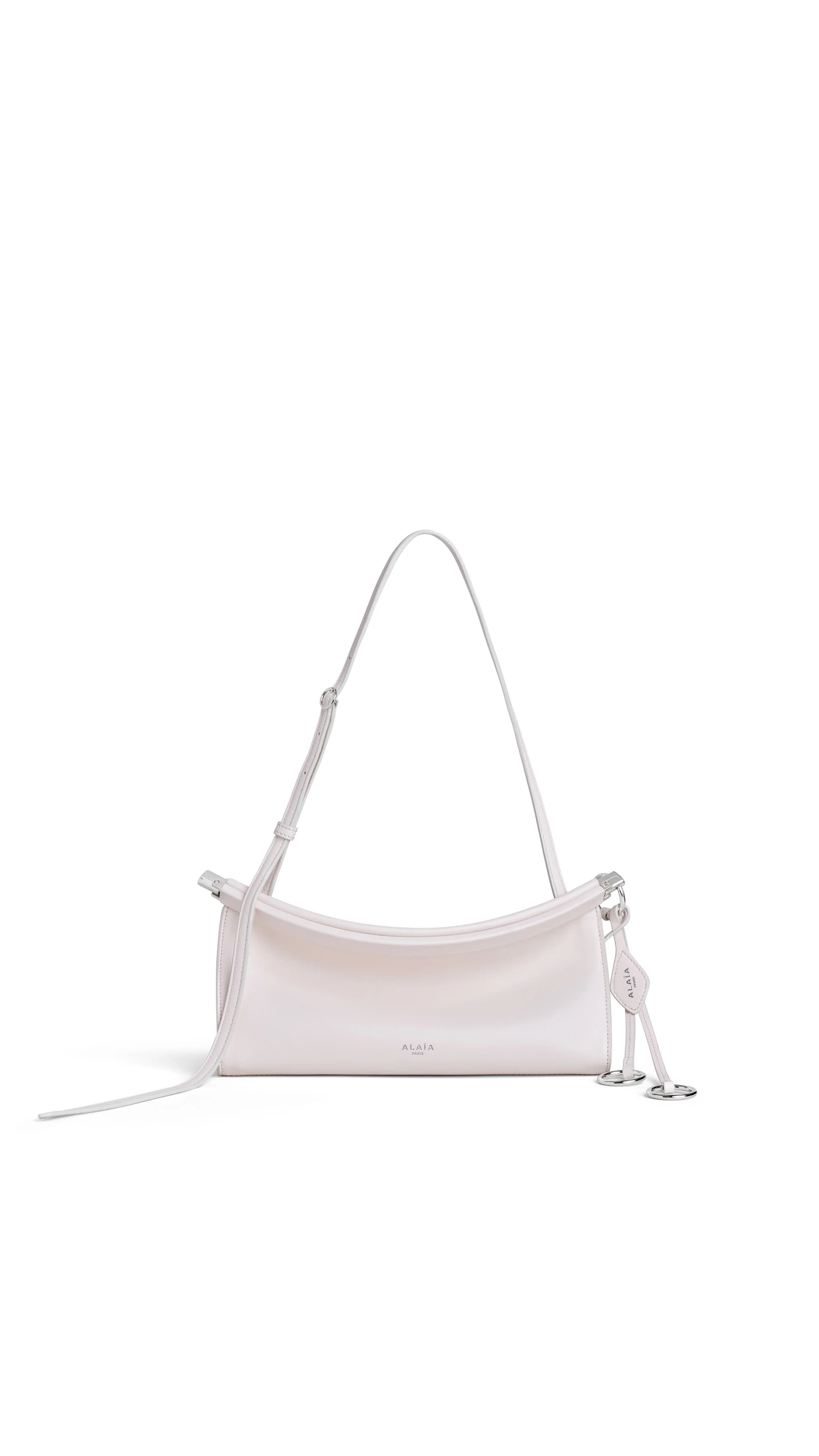 Alaia Le Click East West Small Bag in Calfskin, Rose Quartz Alaia Le Click East West Small Bag in Calfskin, Rose Quartz | Shoulder & Crossbody Bags | Luxury Shoes