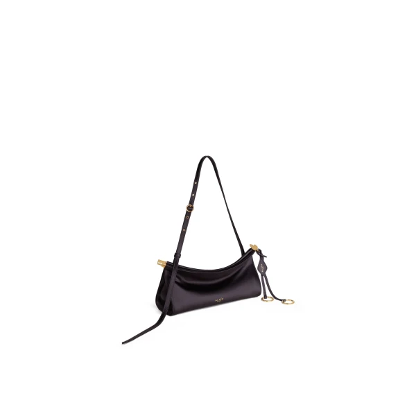 Alaia Le Click East West Small Bag in Satin, Anthracite | Shoulder & Crossbody Bags | Luxury Shoes 