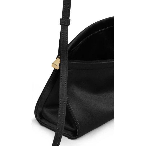 Alaia Le Click East West Small Bag in Satin, Black | Shoulder & Crossbody Bags | Luxury Shoes 