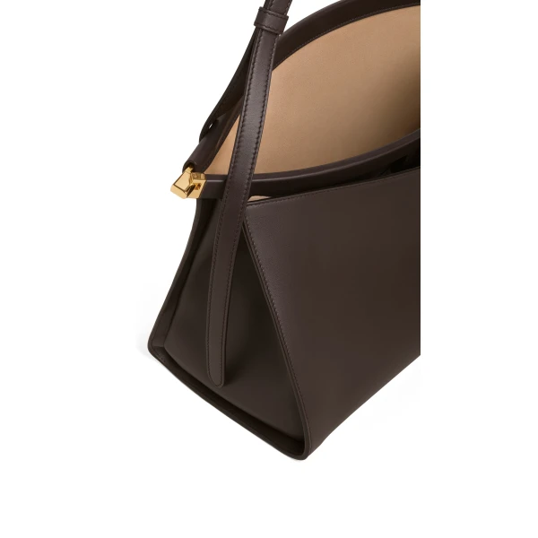 Alaia Le Click Pocket 35 Bag in Calfskin, Dark Brown | Shoulder & Crossbody Bags | Luxury Shoes 