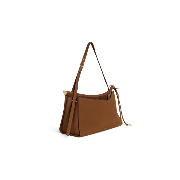 Alaia Le Click Pocket 35 Bag in Nubuck, Brown | Shoulder & Crossbody Bags | Luxury Shoes 