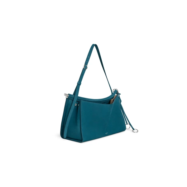 Alaia Le Click Pocket 35 Bag in Nubuck, Green Grey | Shoulder & Crossbody Bags | Luxury Shoes 