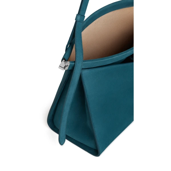 Alaia Le Click Pocket 35 Bag in Nubuck, Green Grey | Shoulder & Crossbody Bags | Luxury Shoes 