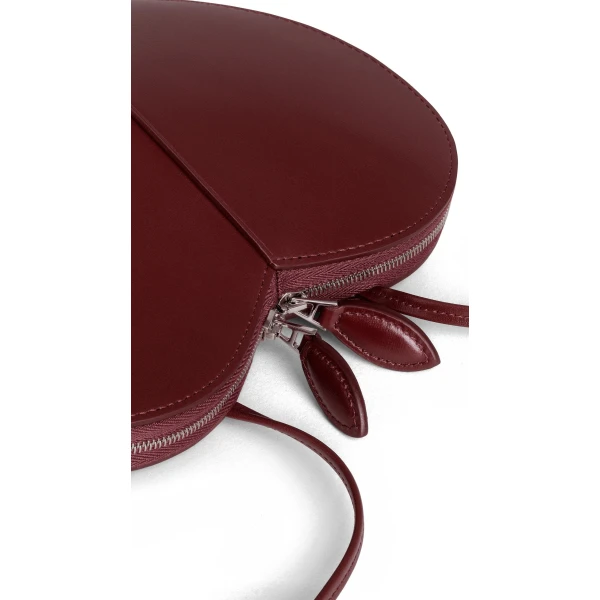 Alaia Le Coeur Bag in Calfskin, Garnet Red | Shoulder & Crossbody Bags | Luxury Shoes 
