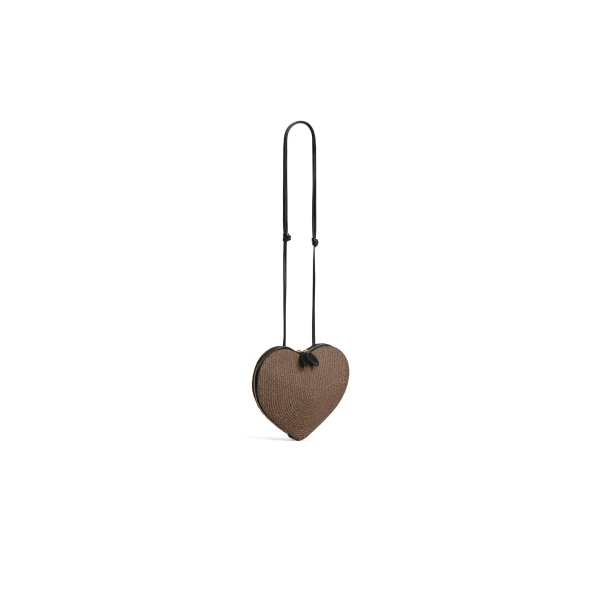 Alaia Le Coeur Bag in Paper Straw, Brown | Shoulder & Crossbody Bags | Luxury Shoes 