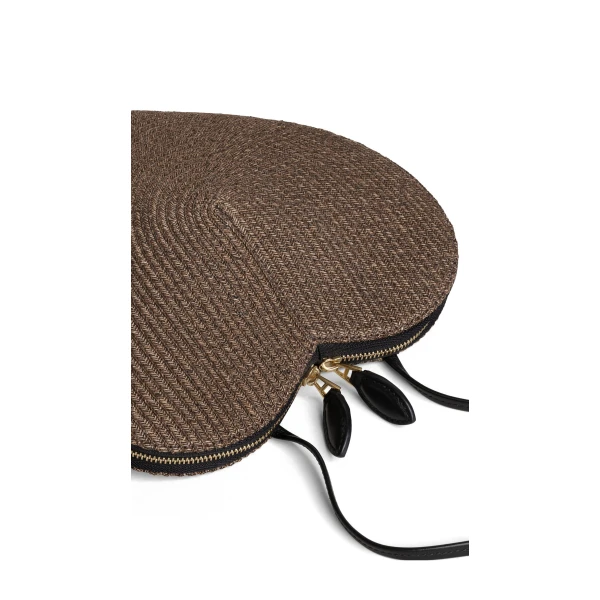 Alaia Le Coeur Bag in Paper Straw, Brown | Shoulder & Crossbody Bags | Luxury Shoes 