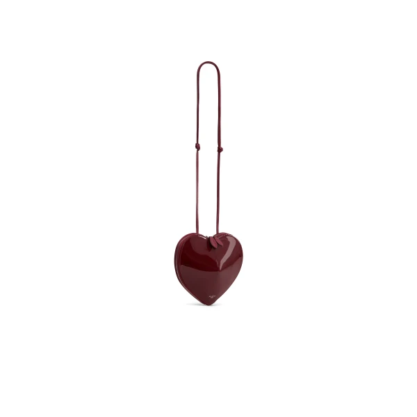 Alaia Le Coeur Bag in Patent Leather, Garnet Red | Shoulder & Crossbody Bags | Luxury Shoes 