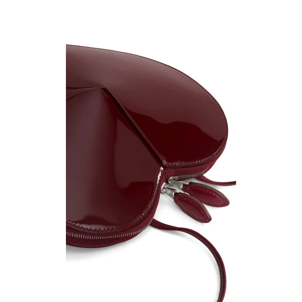 Alaia Le Coeur Bag in Patent Leather, Garnet Red | Shoulder & Crossbody Bags | Luxury Shoes 