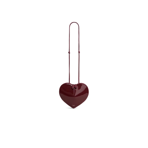 Alaia Le Coeur Bag in Patent Leather, Garnet Red | Shoulder & Crossbody Bags | Luxury Shoes 