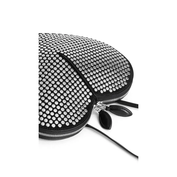 Alaia Le Coeur Bag in Suede with Studs, Black | Shoulder & Crossbody Bags | Luxury Shoes 