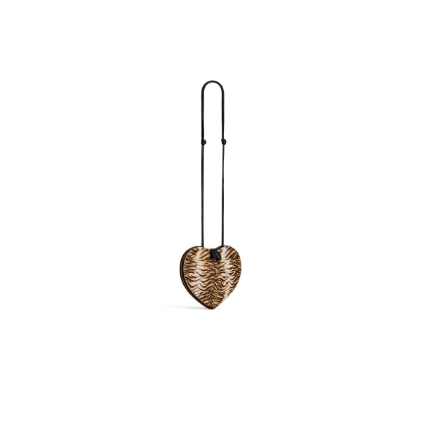 Alaia Le Coeur Bag in Tiger Haircalf, Natural | Shoulder & Crossbody Bags | Luxury Shoes 