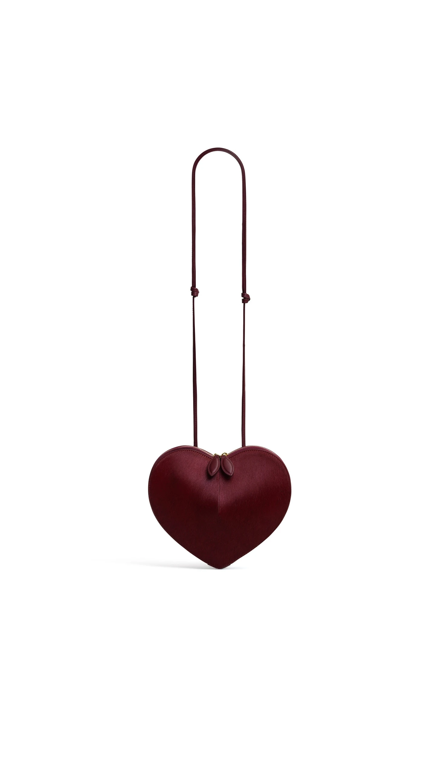 Alaia Le Coeur Bi-Material Bag in Haircalf, Cherry Alaia Le Coeur Bi-Material Bag in Haircalf, Cherry | Shoulder & Crossbody Bags | Luxury Shoes