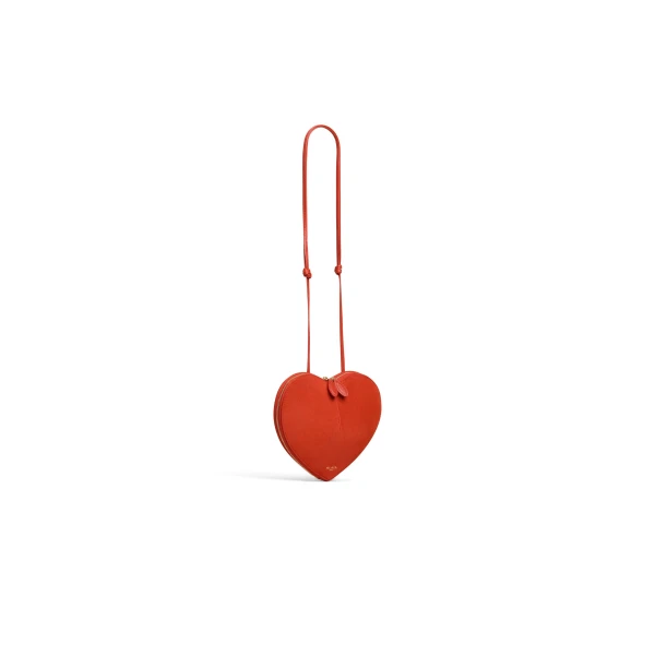 Alaia Le Coeur Bi-Material Bag in Leather, Burnt Orange | Shoulder & Crossbody Bags | Luxury Shoes 
