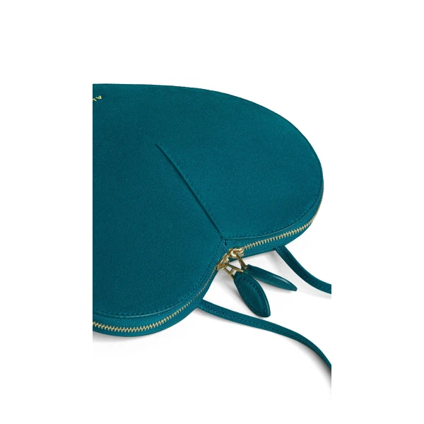 Alaia Le Coeur Bi-Material Bag in Leather, China Blue | Shoulder & Crossbody Bags | Luxury Shoes 