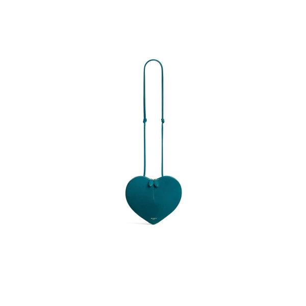 Alaia Le Coeur Bi-Material Bag in Leather, China Blue | Shoulder & Crossbody Bags | Luxury Shoes 