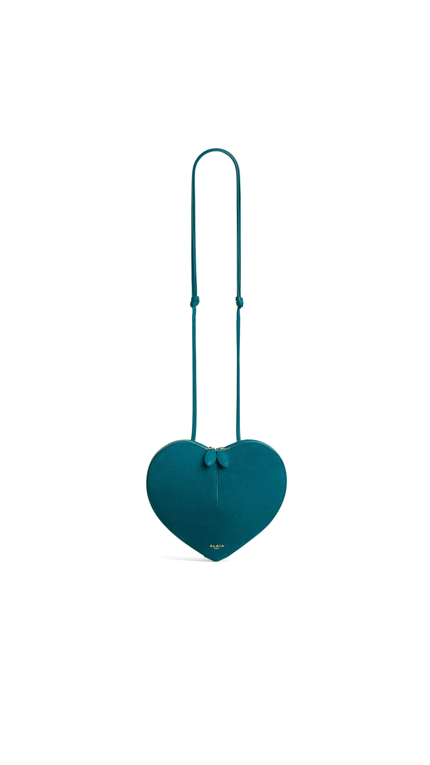 Alaia Le Coeur Bi-Material Bag in Leather, China Blue Alaia Le Coeur Bi-Material Bag in Leather, China Blue | Shoulder & Crossbody Bags | Luxury Shoes