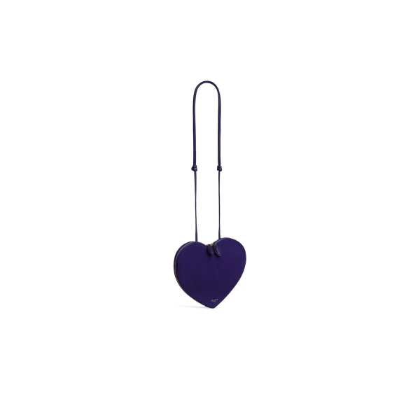 Alaia Le Coeur Bi-Material Bag in Leather, Iris | Shoulder & Crossbody Bags | Luxury Shoes 