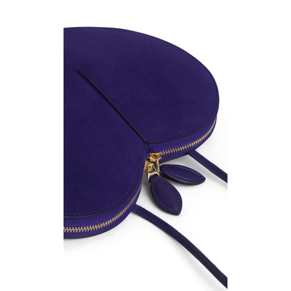 Alaia Le Coeur Bi-Material Bag in Leather, Iris | Shoulder & Crossbody Bags | Luxury Shoes 