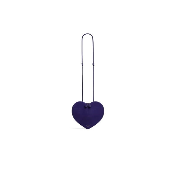 Le Coeur Bi-Material Bag in Leather, Iris