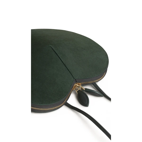 Alaia Le Coeur Bi-Material Bag in Leather, Lichen | Shoulder & Crossbody Bags | Luxury Shoes 