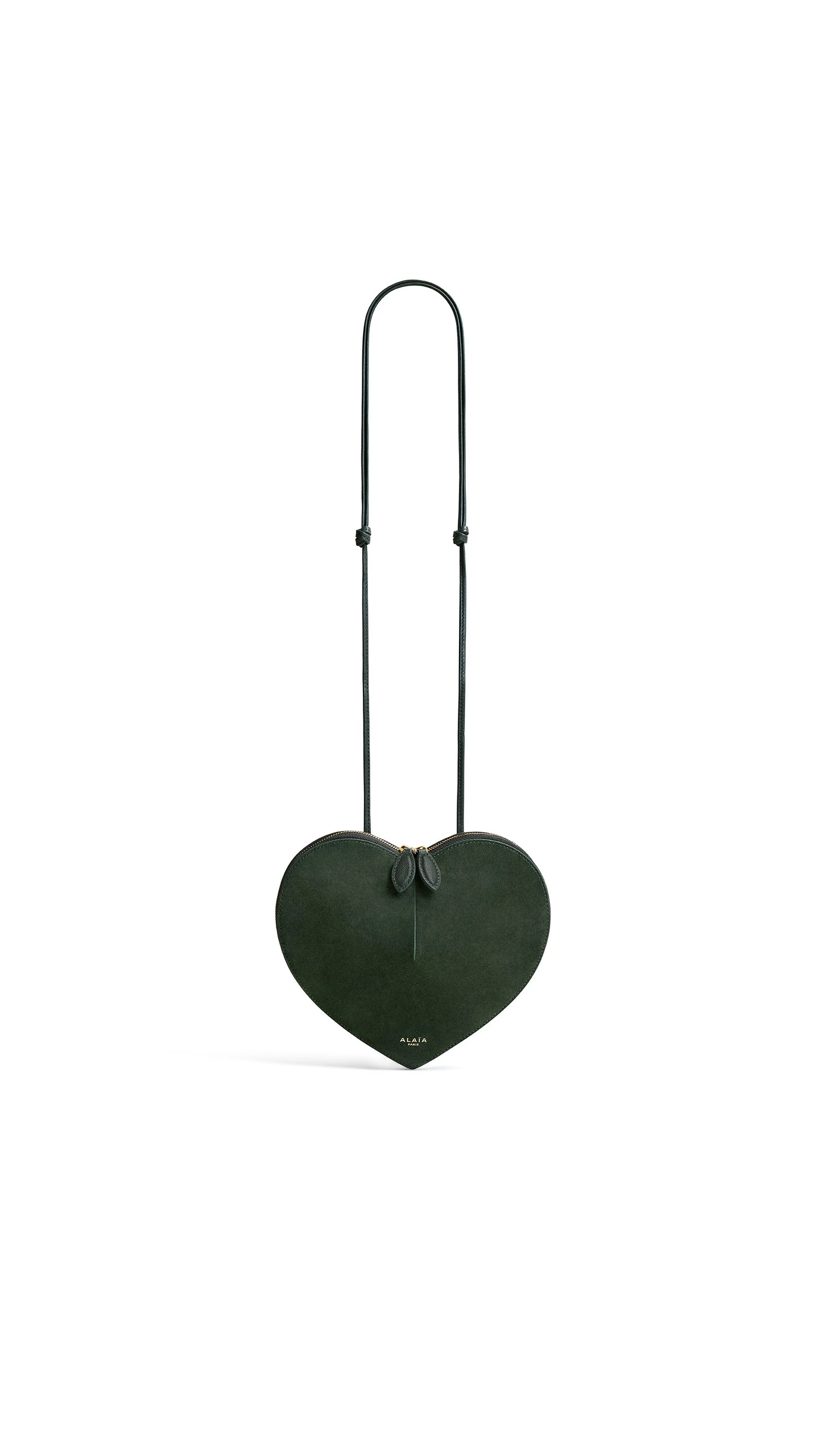 Alaia Le Coeur Bi-Material Bag in Leather, Lichen Alaia Le Coeur Bi-Material Bag in Leather, Lichen | Shoulder & Crossbody Bags | Luxury Shoes