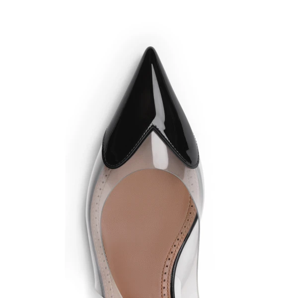 Alaia Le Coeur Flat Slingbacks in Patent Calfskin, Black | Flats | Luxury Shoes 