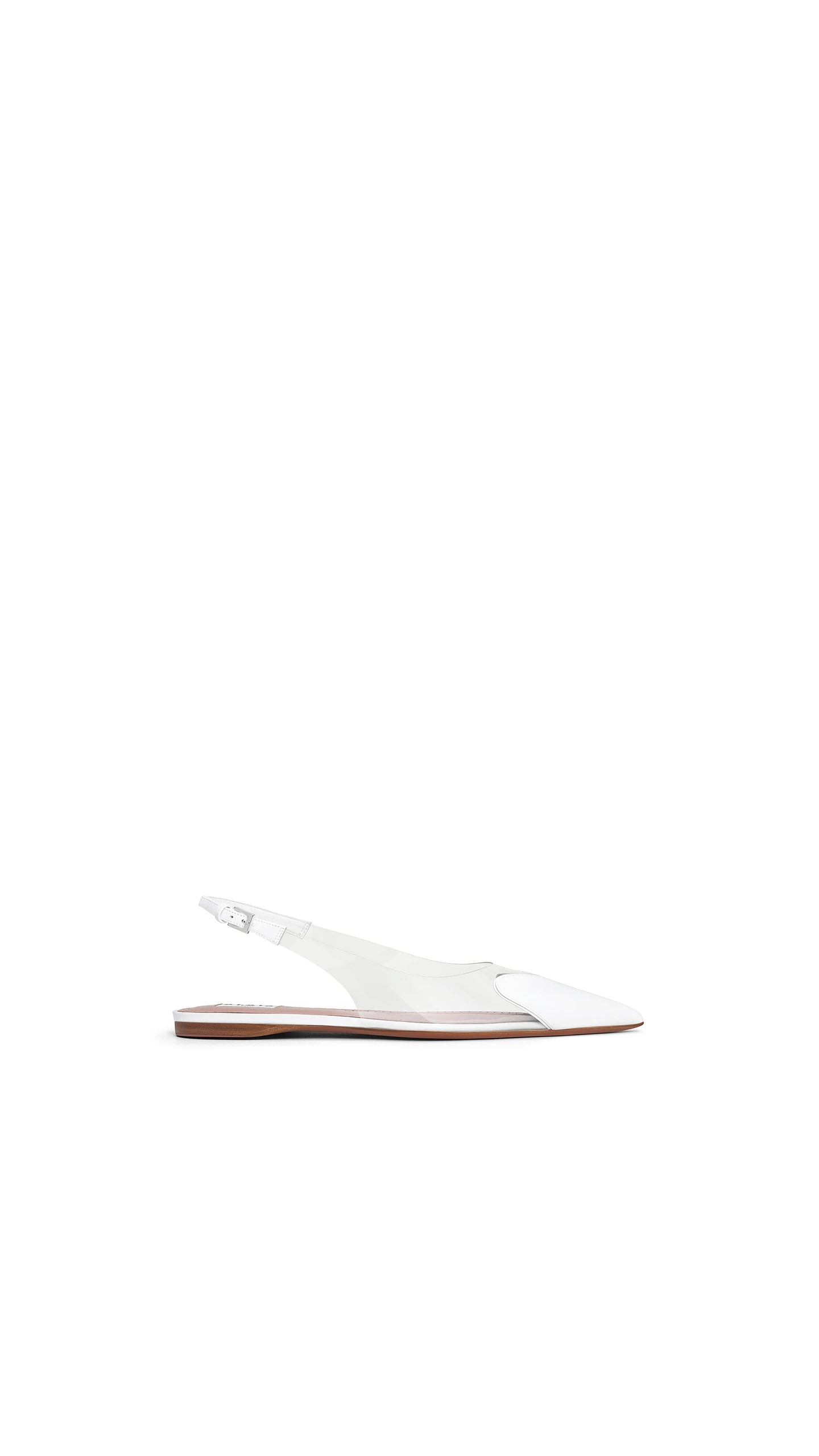 Alaia Le Coeur Flat Slingbacks in Patent Calfskin, Optical White Alaia Le Coeur Flat Slingbacks in Patent Calfskin, Optical White | Flats | Luxury Shoes