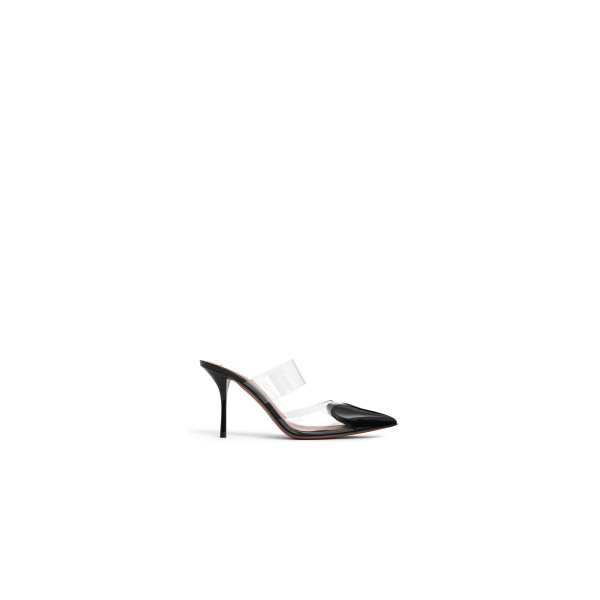 Alaia Le Coeur Mules in Patent Leather, Black | Mules | Luxury Shoes 