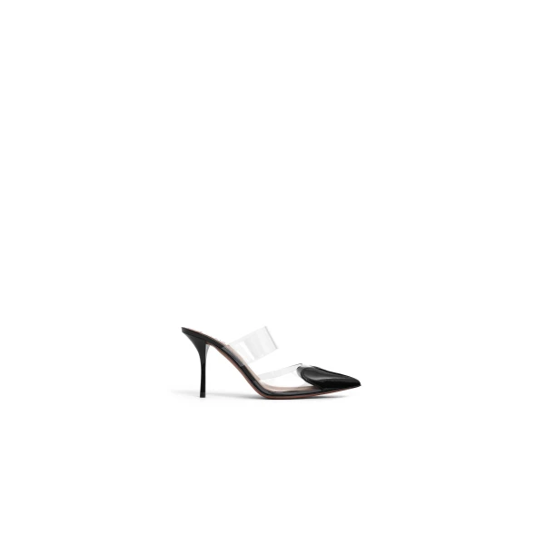 Le Coeur Mules in Patent Leather, Black