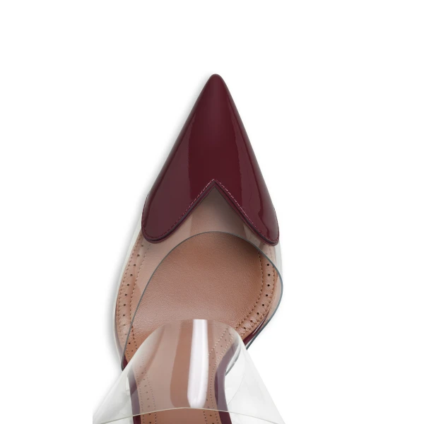 Alaia Le Coeur Mules in Patent Leather, Garnet Red | Mules | Luxury Shoes 