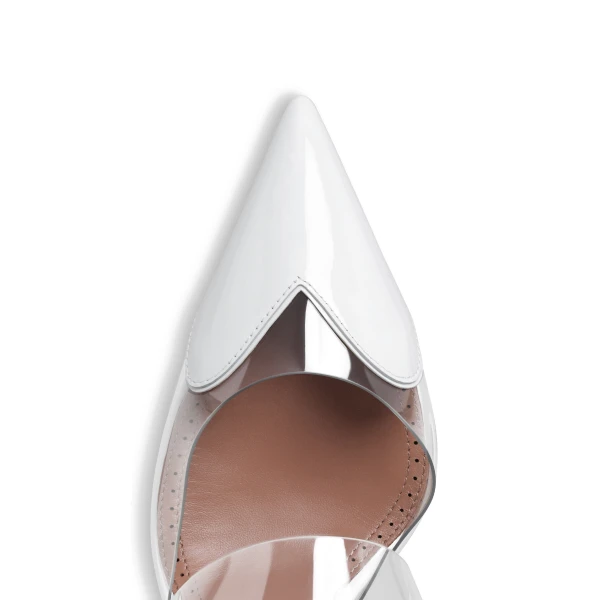 Alaia Le Coeur Mules in Patent Leather, Optical White | Mules | Luxury Shoes 