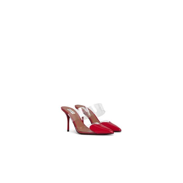 Alaia Le Coeur Mules in Patent Leather, Red | Mules | Luxury Shoes 