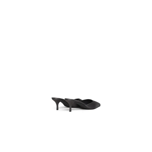 Alaia Le Coeur Mules in Satin, Anthracite and Dark Grey | Mules | Luxury Shoes 