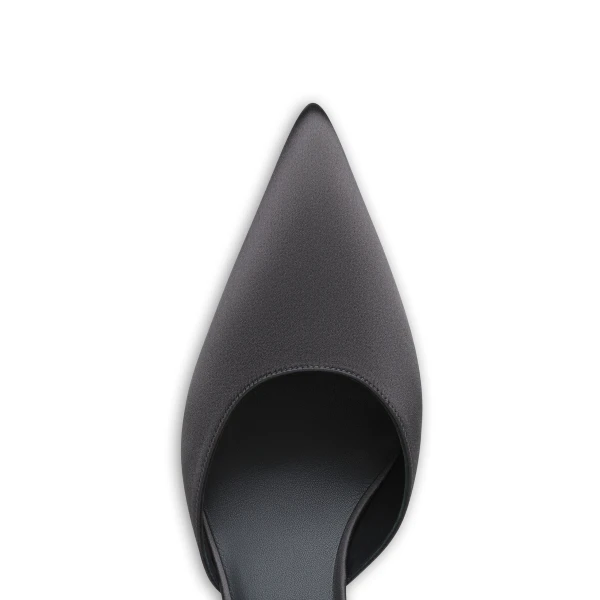 Alaia Le Coeur Mules in Satin, Anthracite and Dark Grey | Mules | Luxury Shoes 