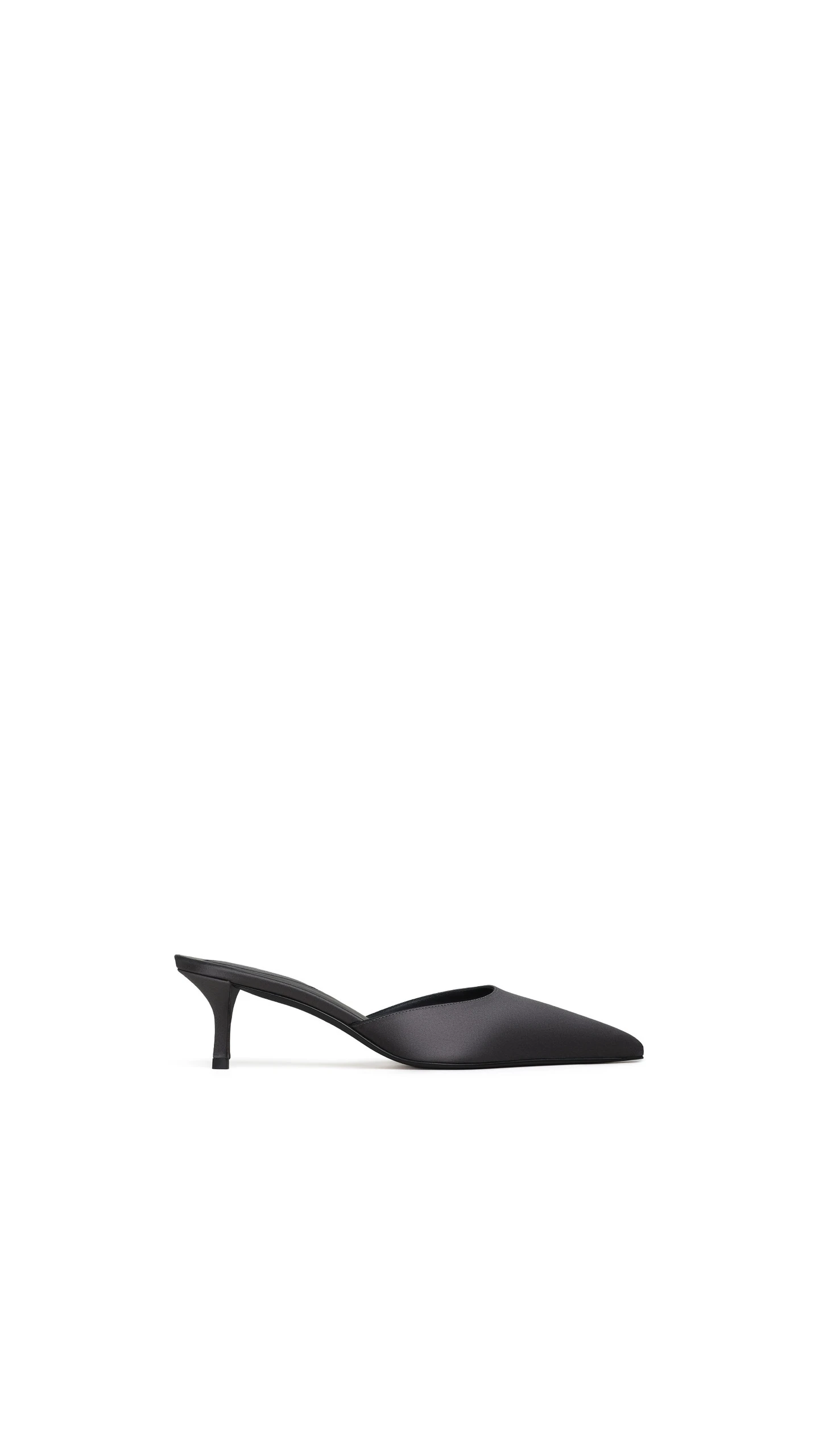 Alaia Le Coeur Mules in Satin, Anthracite and Dark Grey Alaia Le Coeur Mules in Satin, Anthracite and Dark Grey | Mules | Luxury Shoes