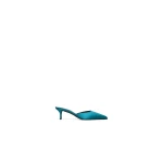 Alaia Le Coeur Mules in Satin, Emerald | Mules | Luxury Shoes 