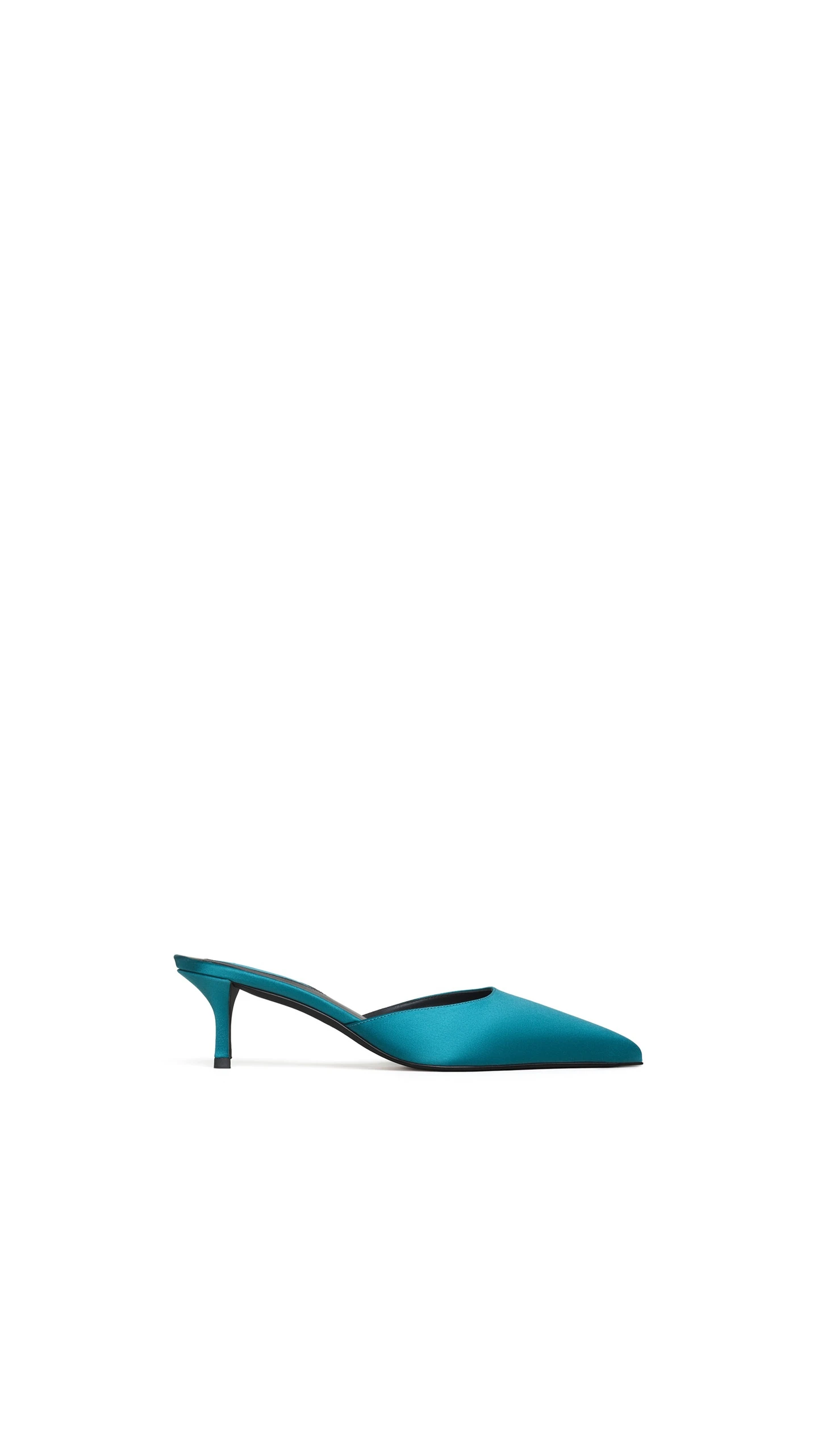 Alaia Le Coeur Mules in Satin, Emerald Alaia Le Coeur Mules in Satin, Emerald | Mules | Luxury Shoes