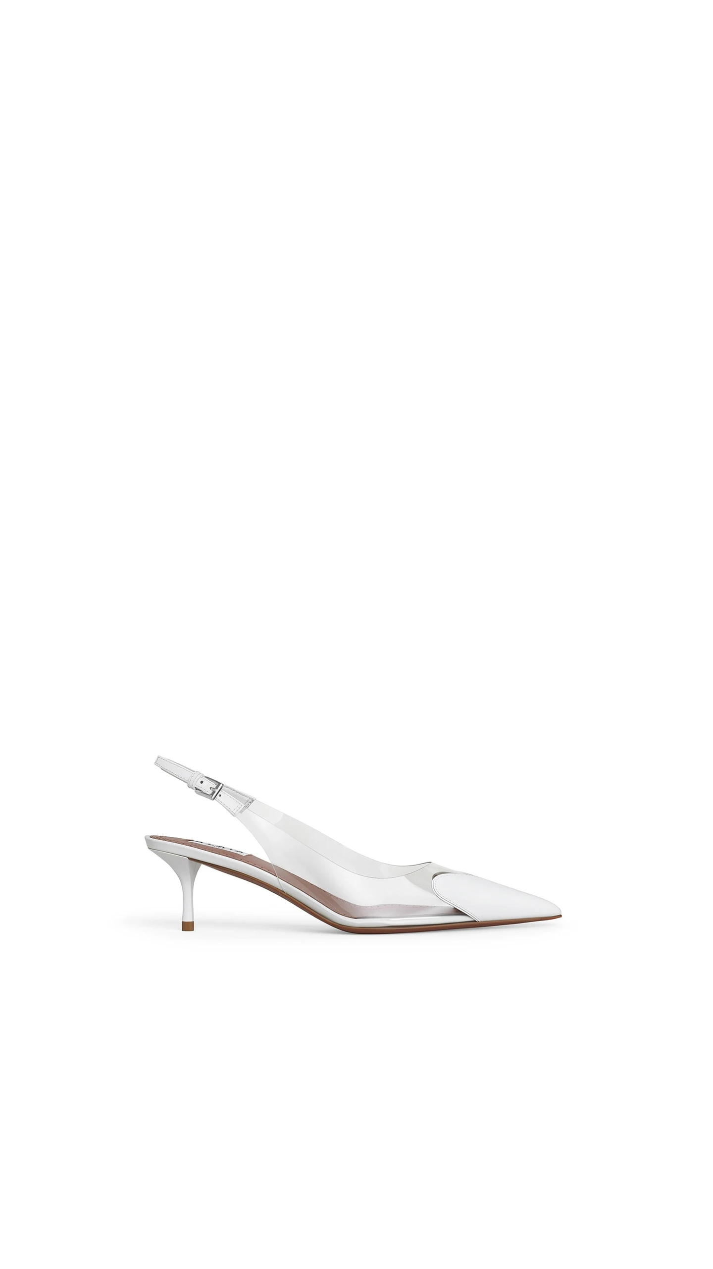 Alaia Le Coeur Slingbacks 55 in Patent Leather, Optical White Alaia Le Coeur Slingbacks 55 in Patent Leather, Optical White | Heels | Luxury Shoes